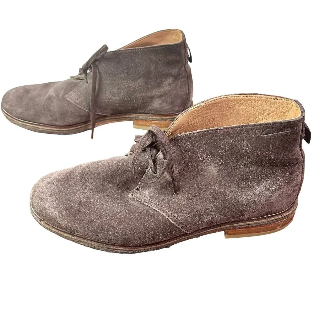 Clarks Originals Men's US 10 10M EU 43 Brown Suede Leather Lace Up Chukka Boots